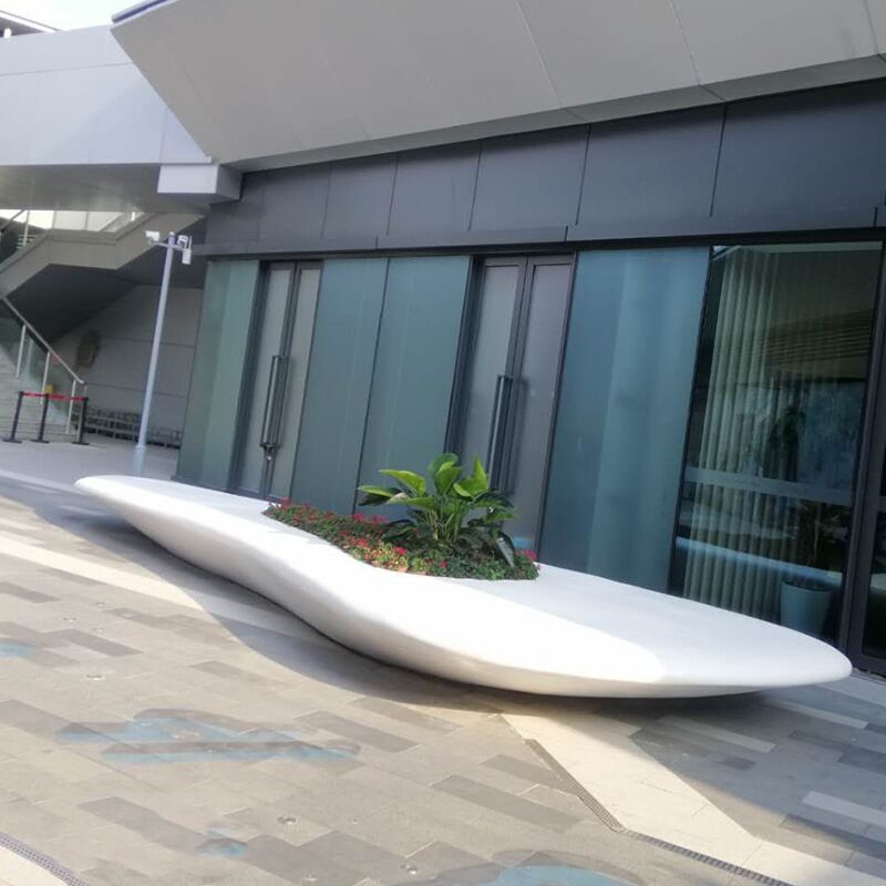 Outdoor Planter Pot Fiberglass Bench - Image 3