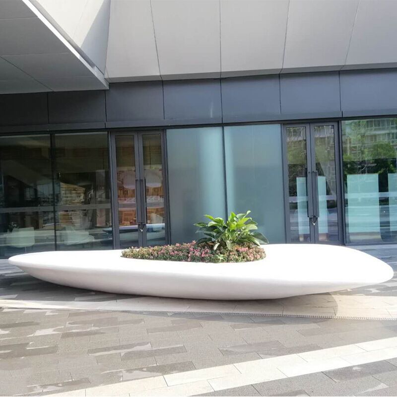 Outdoor Planter Pot Fiberglass Bench