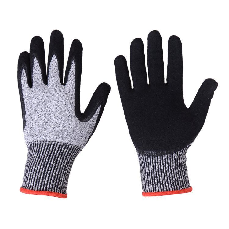 5 Grade Hppe Sandy Nitrile Dipped Gloves