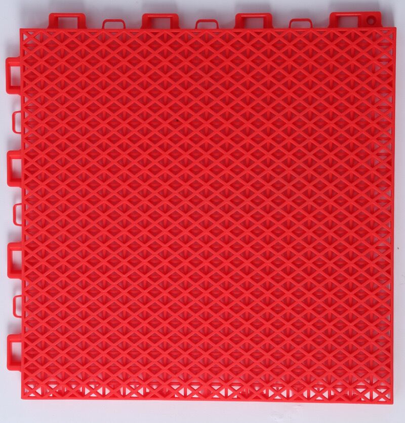 Plastic sport court tiles