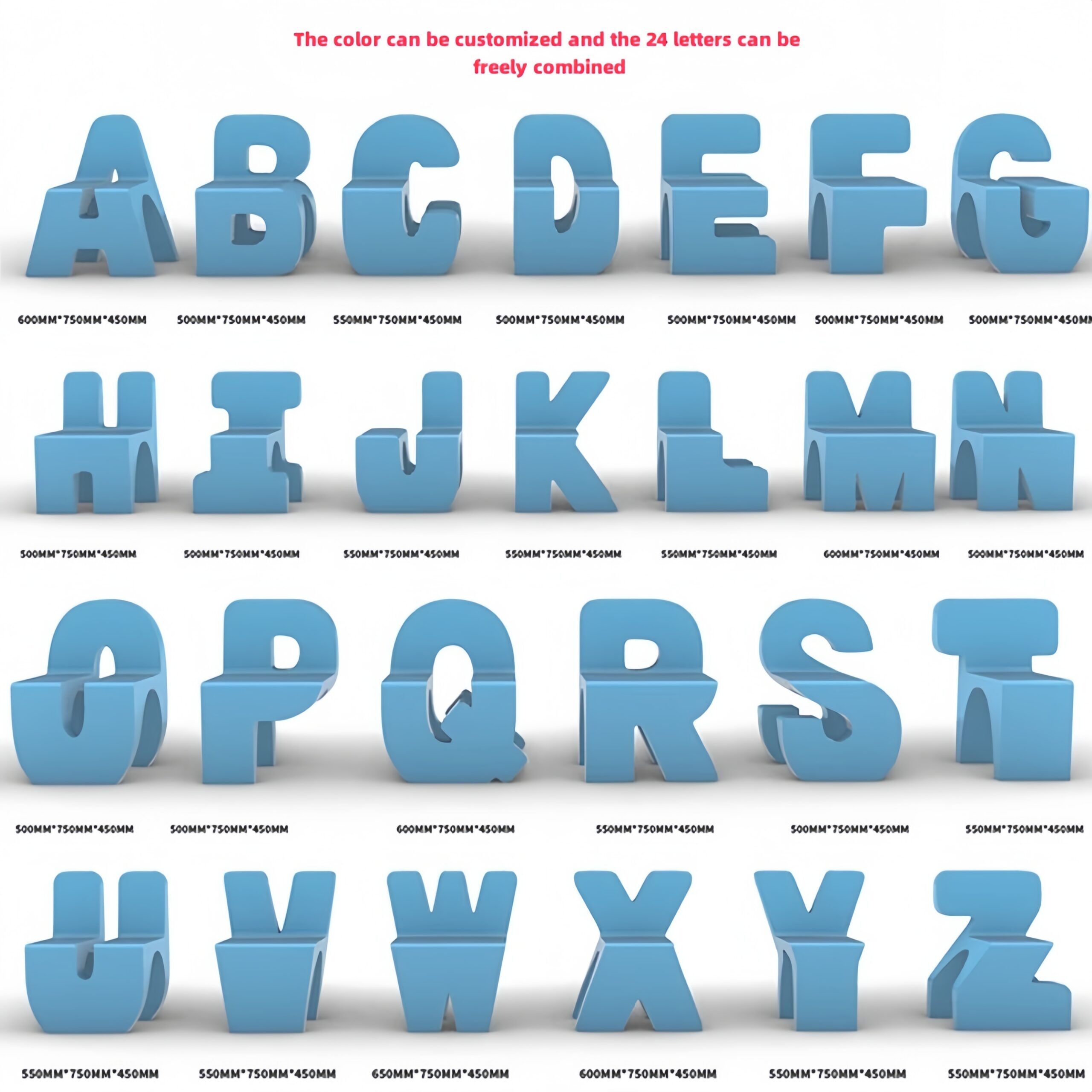 Letter Shaped Fiberglass Bench - Image 4