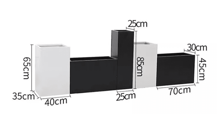 Black Square Planter Box - ภาพ 3